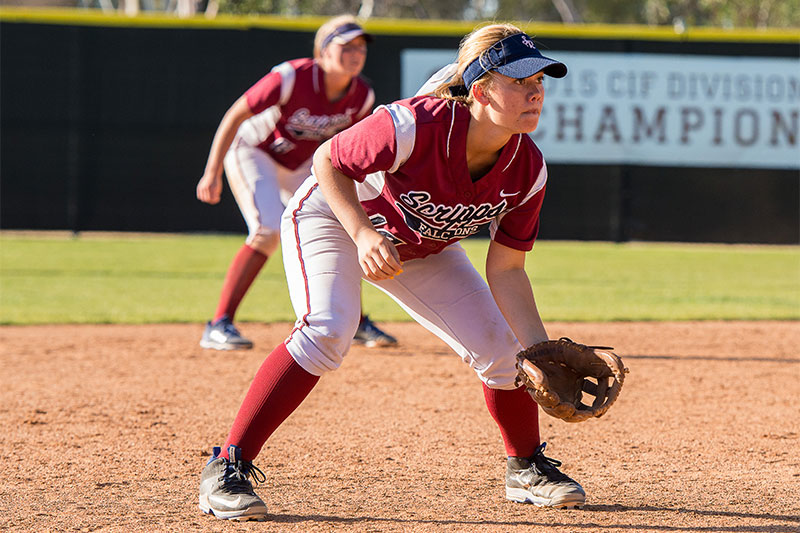 SRHS softball team in action