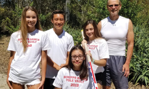 Pole vault team is over the top