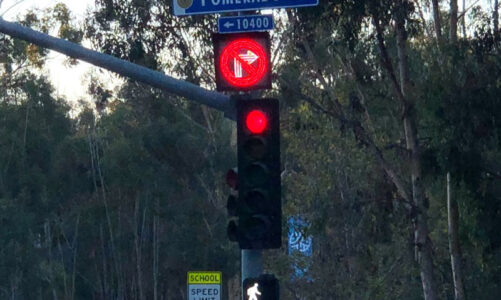 Safety light installed near crosswalk