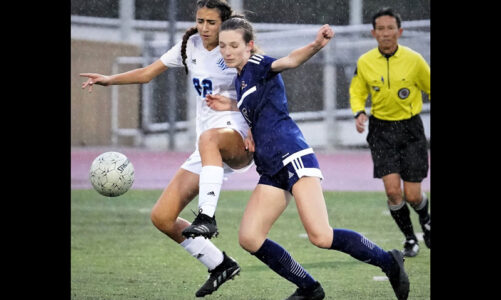 SRHS soccer in a downpour