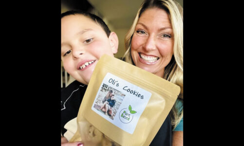 Mom and son bond over cookies