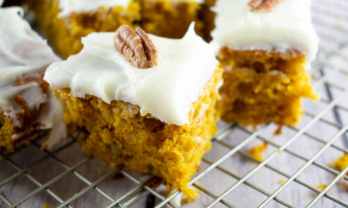 Enjoy baking these fun spiced pumpkin bars