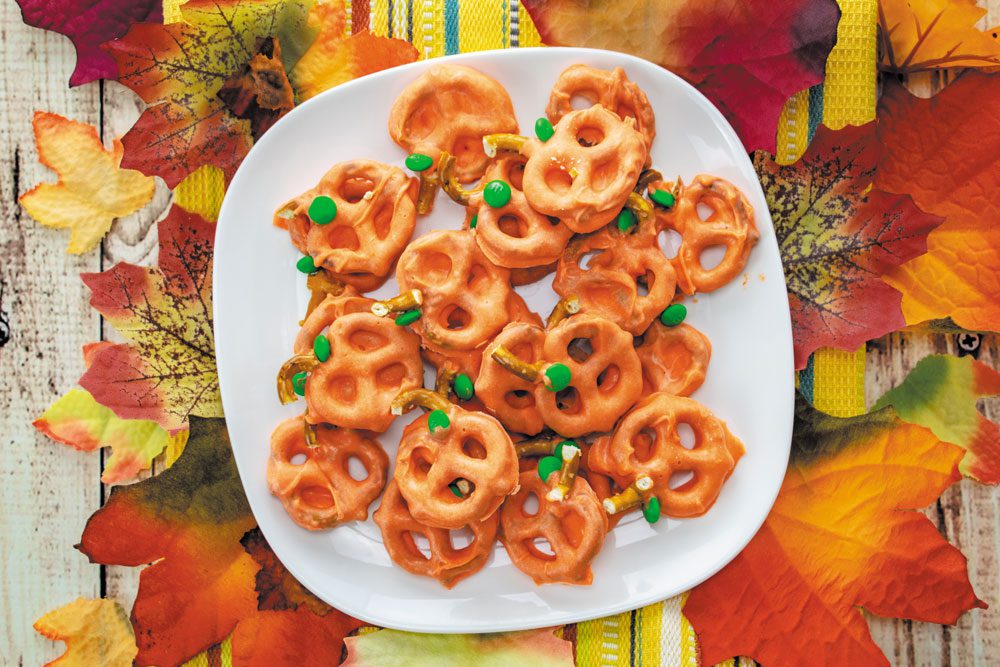 Chocolate Covered Pumpkin Pretzels